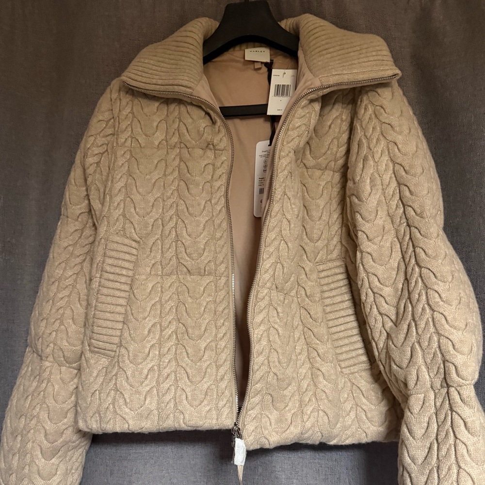 Varley Reggie Cable Knit Puffer NWT